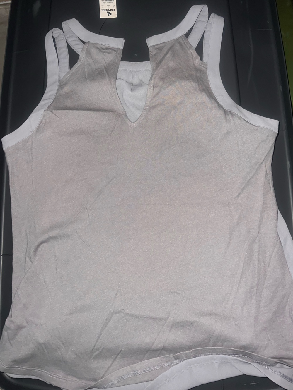 Express Light Gray Beaded Racerback Tank - Picture 3 of 3